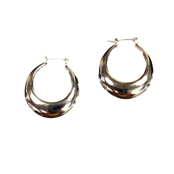 Tigerstars Silver Hoop Pin Catch Earrings - Picture 2 of 2